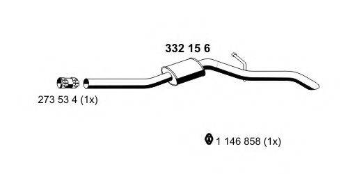 ERNST 332156 Глушник вихлопних газів кінцевий