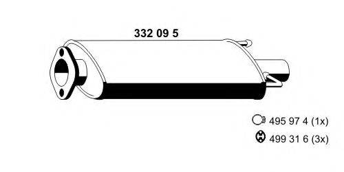 ERNST 332095 Середній глушник вихлопних газів