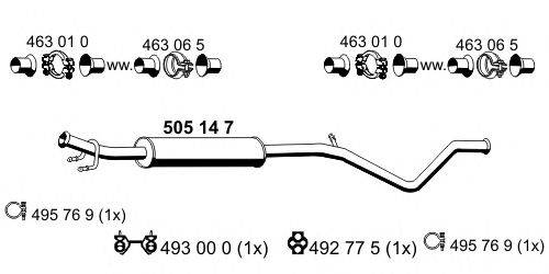 ERNST 505147 Середній глушник вихлопних газів