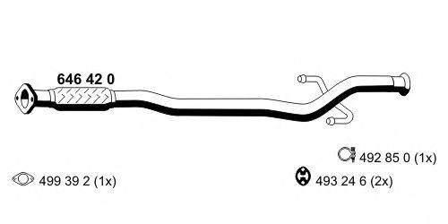 ERNST 646420 Труба вихлопного газу