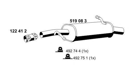 ERNST 519083 Глушник вихлопних газів кінцевий