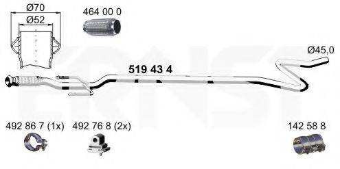 ERNST 519434 Труба вихлопного газу