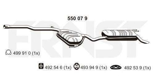ERNST 550079 Глушник вихлопних газів кінцевий; Середній/кінцевий глушник ОГ