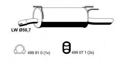 ERNST 024280 Глушник вихлопних газів кінцевий