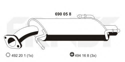 ERNST 690058 Глушник вихлопних газів кінцевий