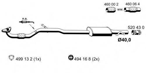 ERNST 055154 Середній глушник вихлопних газів