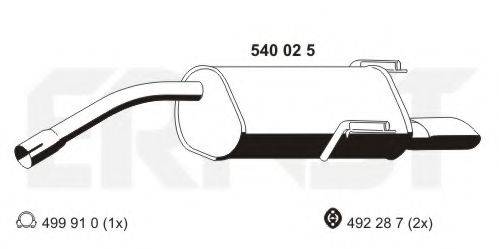 ERNST 540025 Глушник вихлопних газів кінцевий