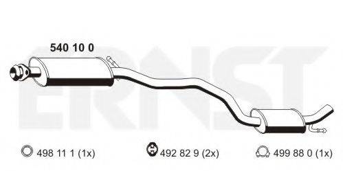 ERNST 540100 Середній глушник вихлопних газів