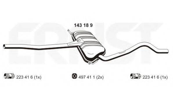 ERNST 143189 Середній глушник вихлопних газів