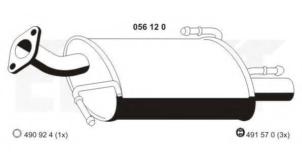 ERNST 056120 Глушник вихлопних газів кінцевий