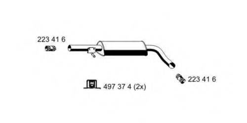 ERNST 202046 Середній глушник вихлопних газів