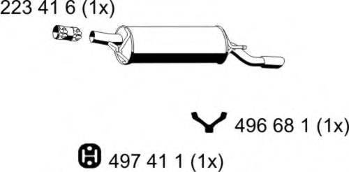 ERNST 204293 Глушник вихлопних газів кінцевий