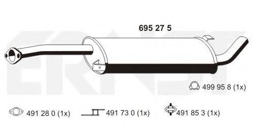 ERNST 695275 Середній глушник вихлопних газів