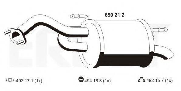ERNST 650212 Глушник вихлопних газів кінцевий