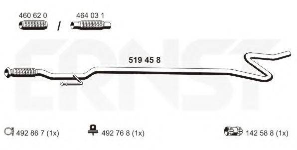 ERNST 519458 Труба вихлопного газу