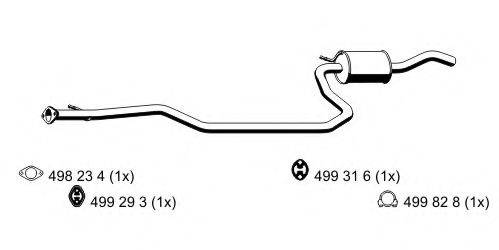 ERNST 311182 Середній глушник вихлопних газів