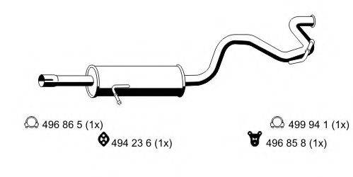 ERNST 330121 Глушник вихлопних газів кінцевий