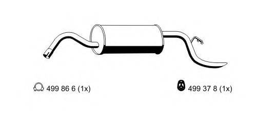 ERNST 332118 Глушник вихлопних газів кінцевий