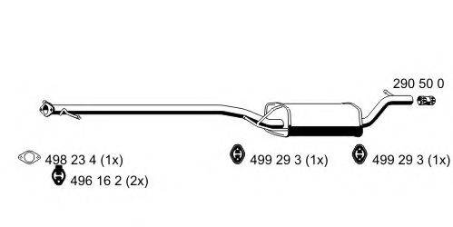 ERNST 341219 Середній глушник вихлопних газів