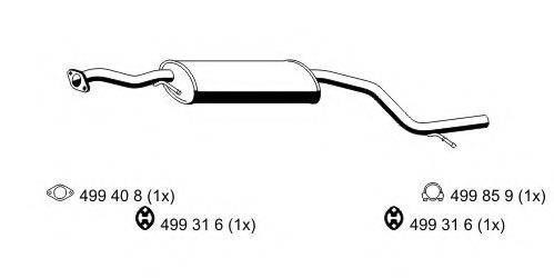 ERNST 343190 Середній глушник вихлопних газів