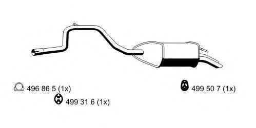 ERNST 343220 Глушник вихлопних газів кінцевий