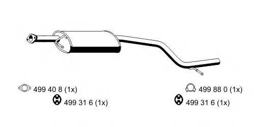 ERNST 344098 Середній глушник вихлопних газів