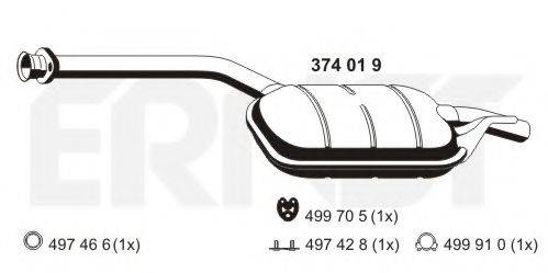 ERNST 374019 Середній глушник вихлопних газів