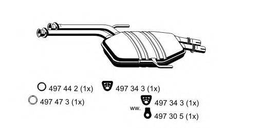 ERNST 375085 Середній глушник вихлопних газів