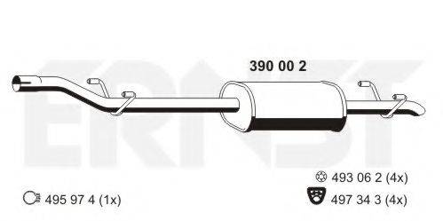 ERNST 390002 Середній глушник вихлопних газів