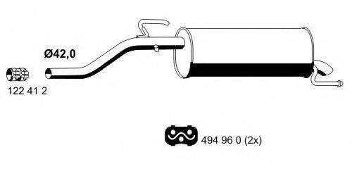 ERNST 012164 Глушник вихлопних газів кінцевий
