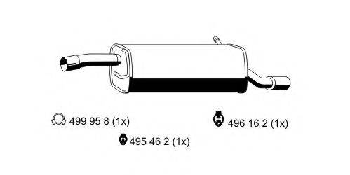 ERNST 314039 Глушник вихлопних газів кінцевий