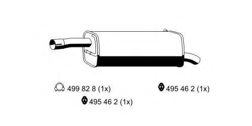 ERNST 310291 Глушник вихлопних газів кінцевий