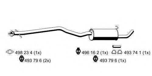 ERNST 331173 Середній глушник вихлопних газів