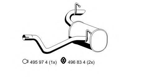 ERNST 385107 Глушник вихлопних газів кінцевий