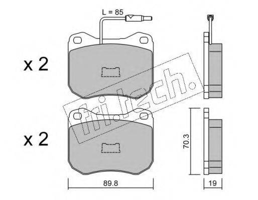 FRI.TECH. 0230 Комплект гальмівних колодок, дискове гальмо
