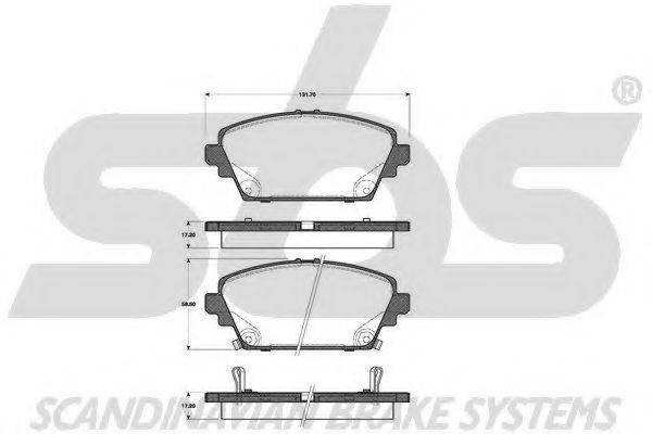 SBS 1501222630 Комплект гальмівних колодок, дискове гальмо