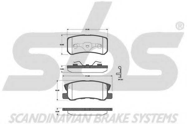 SBS 1501223025 Комплект гальмівних колодок, дискове гальмо