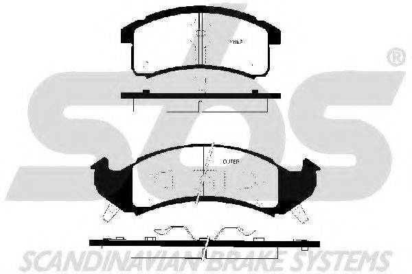 SBS 1501229213 Комплект гальмівних колодок, дискове гальмо