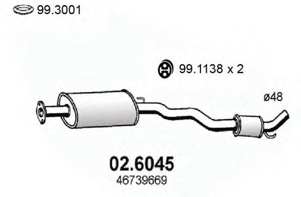 ASSO 026045 Середній глушник вихлопних газів