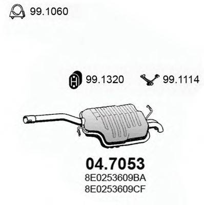 ASSO 047053 Глушник вихлопних газів кінцевий