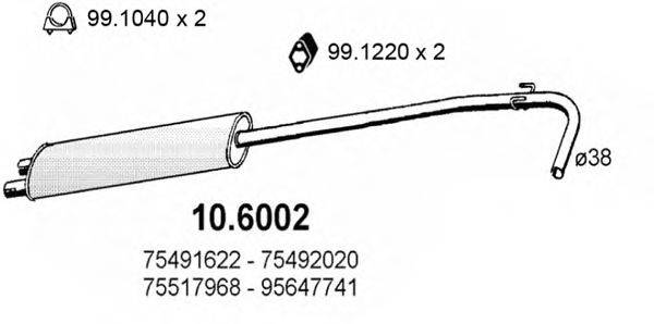 ASSO 106002 Середній глушник вихлопних газів