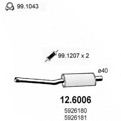 ASSO 126006 Середній глушник вихлопних газів