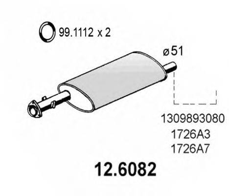 ASSO 126082 Середній глушник вихлопних газів