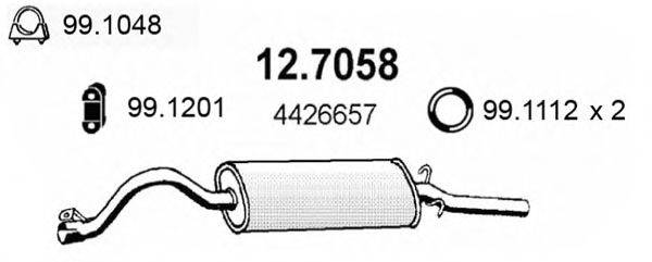 ASSO 127058 Глушник вихлопних газів кінцевий