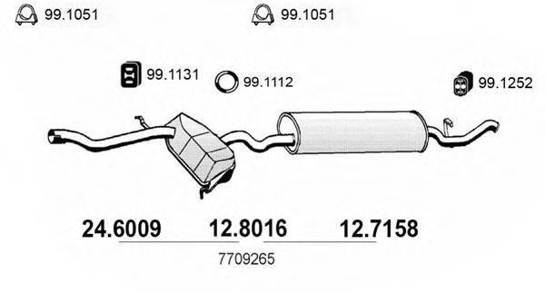 ASSO 128016 Середній/кінцевий глушник ОГ