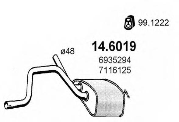 ASSO 146019 Середній глушник вихлопних газів