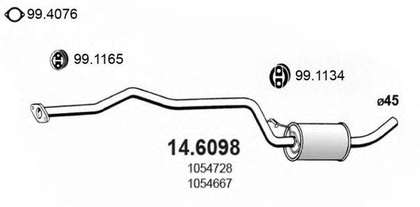 ASSO 146098 Середній глушник вихлопних газів