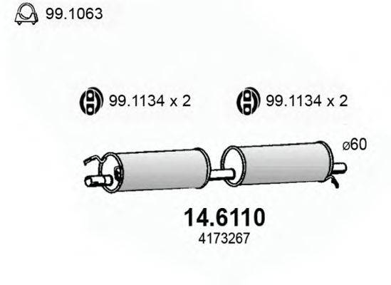 ASSO 146110 Середній глушник вихлопних газів