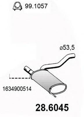 ASSO 286045 Середній глушник вихлопних газів