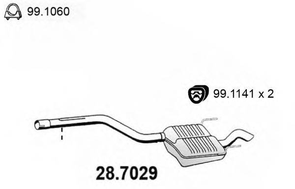 ASSO 287029 Глушник вихлопних газів кінцевий